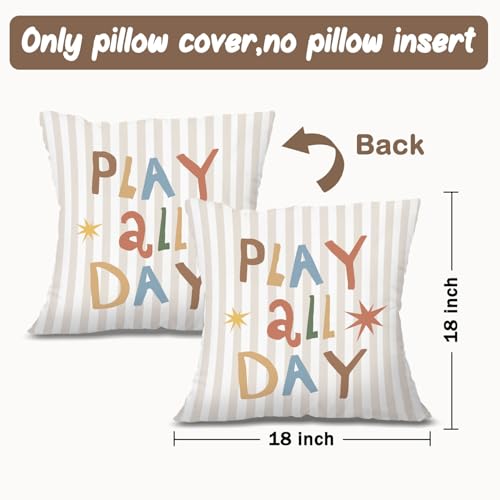 Playroom Pillow Covers 18x18 Decor,Nursery Play All Day Pillow Cover - color: Day