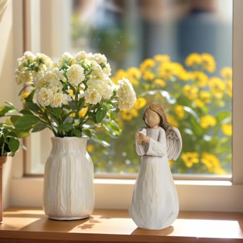 Decorative Angel Figurine with Dove, 6 inch, Resin, Home Decor - color: Angel With Dove