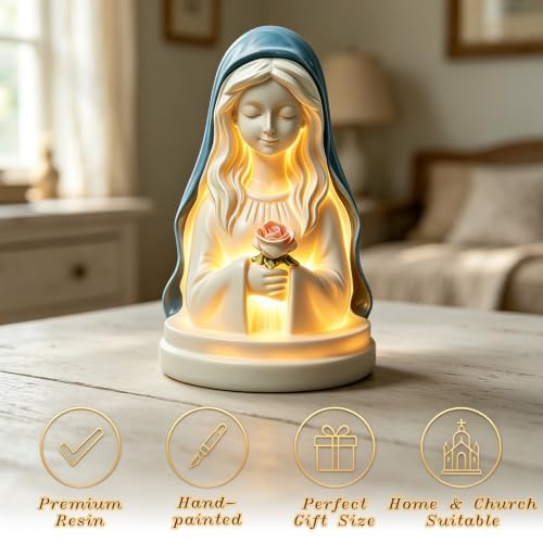 Virgin Mary Statue with Flower Night Light - color: bouquet