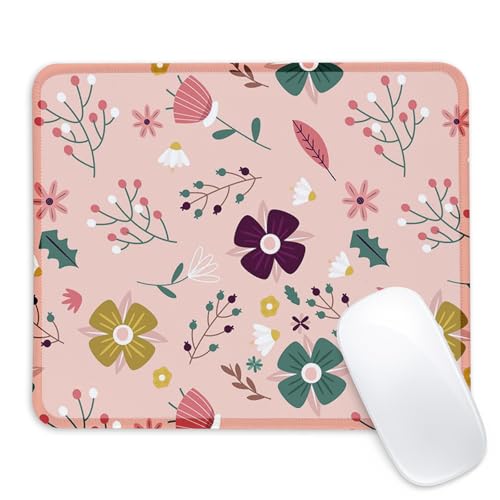 Flower 22 Square Mouse Pad with Non-Slip Rubber Base,Home Office Decoration Desktop Accessory, Laptop Mouse Pad for Office Laptops,9.4x7.8x0.12in - color: Blue and Green Flower 22