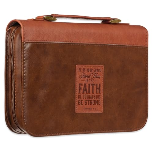 Christian Art Gifts Faux Leather Scripture Bible Cover for Men & Women - size: Medium