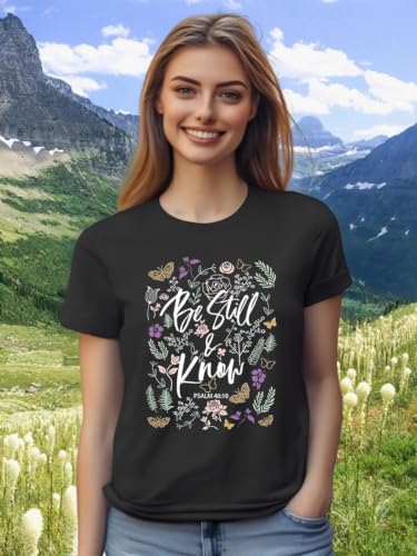 Christian Bible Verse T Shirts for Women - color: Black4, size: Medium