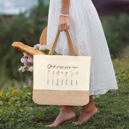 Tote Bag, Gifts for Women Friends Girlfriend Coworker Wife Mom Reusable Tote Bags Birthday Thank You Gift - color: God Says