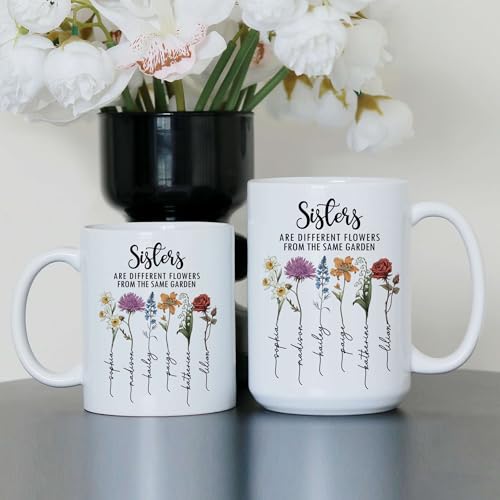 Personalized Besties Forever Mug - Custom Besties Names Crossword Puzzle Mug - Peronalized Sisters Names - Birthday Gift For Best Friend - Long Distance Besties Cup (SOUL-SISTER-M3) - color: SOUL-SISTER-M3