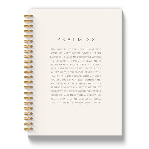 Christian Journal for Women, Psalm 23 the Lord Is My Shepherd Bible Notebooks for Note Taking, Church Notes Journal, Prayer Religious Spiral Notebook 5.5x8.3 Inch - color: PSALM 23