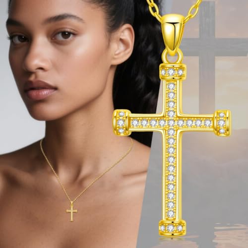 KQ&TTENG 14k Gold Plated Four Leaf Clover Necklace Irish Jewelry Wedding Anniversary Birthday Gifts for Women Wife Mom Girlfriend - color: A01