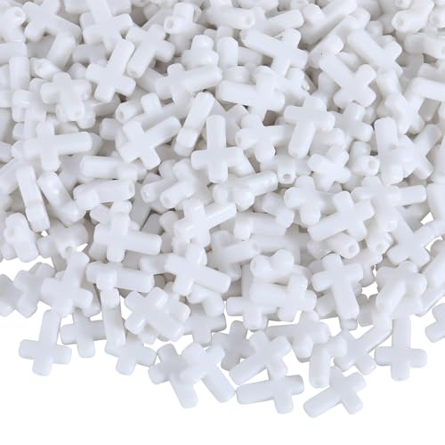 Ornaland Mini Cross Beads, Easter Crucifix for Rosary Making Bulk, 300 Pcs - color: White