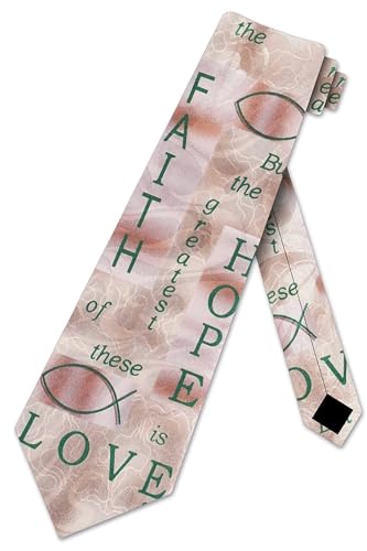 Faith Ties Mens Religious Necktie Jesus Fish Tie for Men Christian Neckties