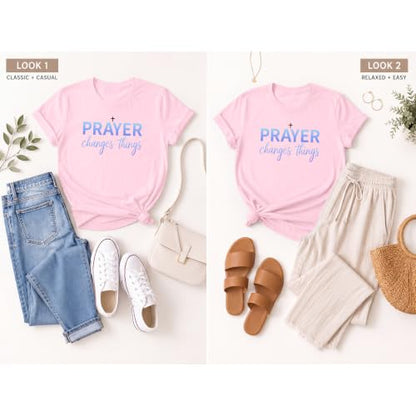 BeWithYou Christian Shirts for Women Religious Faith Jesus God Tshirts Inspirational Bible Verse Cross Graphic Tee Casual Top - color: Pink, size: Small