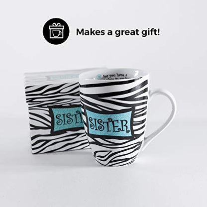 Divinity Boutique 20612 Boxed Mugs, Sisters Zebra, 12 ounce - color: Sisters Zebra