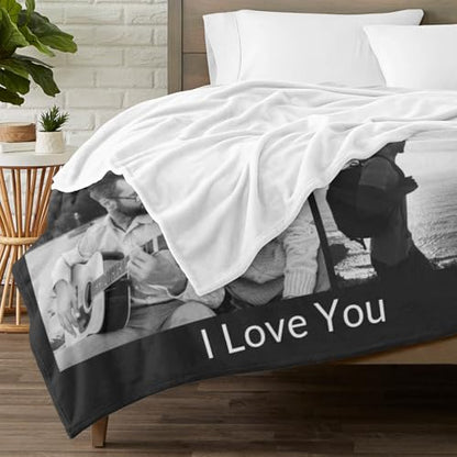 inkArts Custom Blanket with Photo, Personalized Blanket, Customized Photo Blankets, Customizable Picture Blankets, Personalized Photo Gifts for Women Men Mom Dad Baby Kid Family Pet - color: 6 Photos-3
