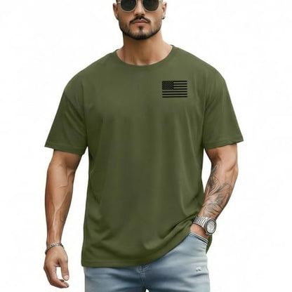 Men's Jesus Christian Shirts Christ America Flag Casual Tops - color: Green-one Nation Under God, size: Medium