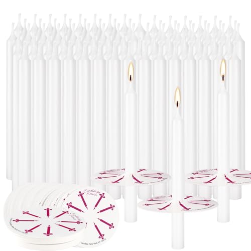 200 Pack 4 Inch White Church Taper Candles with Drip Protectors - color: white-4"200pcs