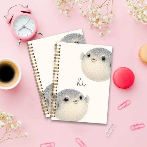 Cute Animal Puffer Fish Spiral Journal Notebook Gift for Women Girls - color: Pufferfish