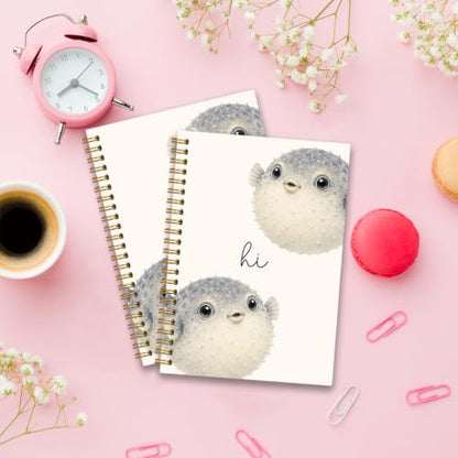 Cute Animal Puffer Fish Spiral Journal Notebook Gift for Women Girls - color: Pufferfish