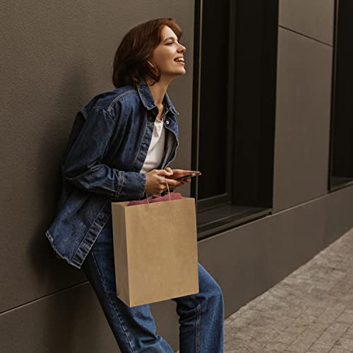 Prime Line Packaging 10x5x13 Paper Bags with Handles, Brown Bags, 50 Pack - size: 10x5x13 Inch