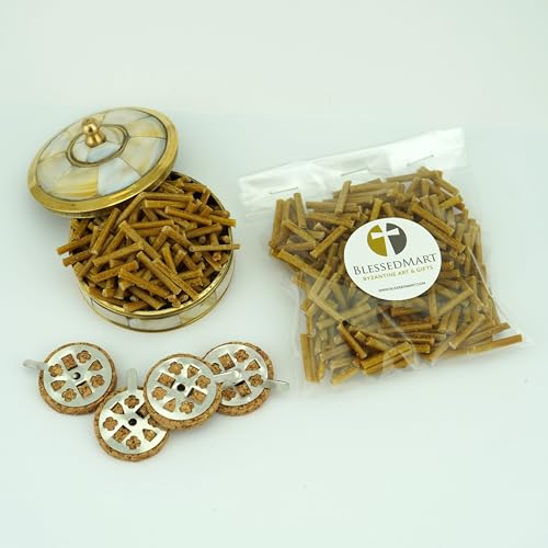 Wicks and Cork Floats for Orthodox Vigil Oil Lamps - Beeswax and Paraffin Wicks for Floating Candles, for Home or Church Use (Beeswax)