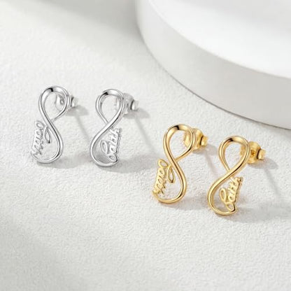 14K Gold Plated Sterling Silver Cross Drop Earrings - color: Infinity-Silver