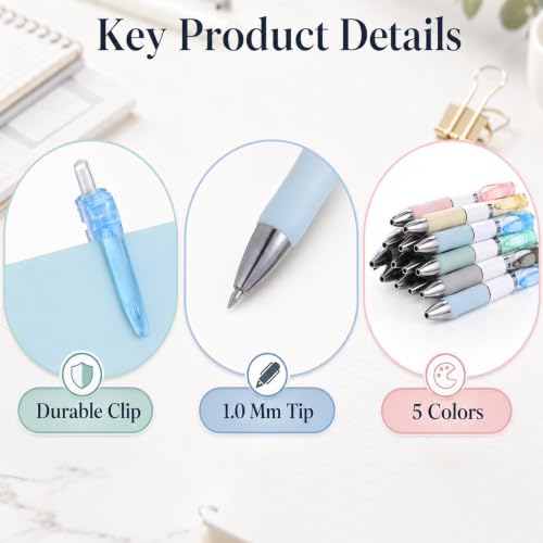 100 Pack Bulk Retractable Black Gel Ink Pens