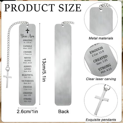 Christian Baptism Gifts, Faith Based Metal Bookmark and Pen - style: Baptism, You Are
