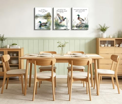HQQUCC Duck Canvas Wall Art, 12x16 Inch, 3-Piece Set