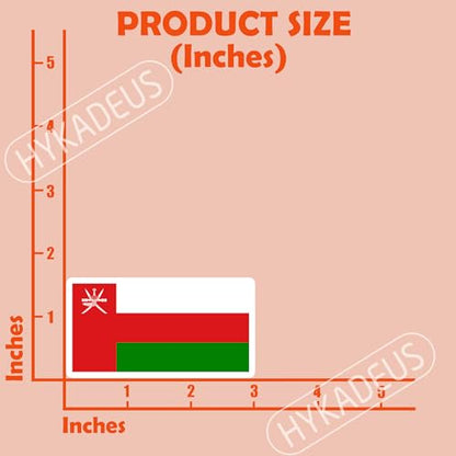 (3Pcs) Oman Flag Stickers – Omani National Flag Vinyl Decals, Waterproof Sticker for Laptop, Water Bottle, Scrapbook, Phone Case, Travel Gear, 3" X 1.6'' - color: Oman