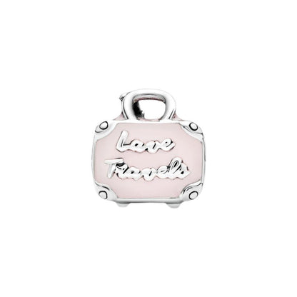 Sport Religious Charm 925 Sterling Silver Pendant,Jewelry Beads Gifts for Women Bracelet&Necklace - color: Pink Travel Bag