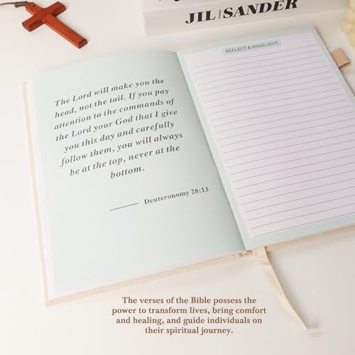 Prayer Journal for Woman - 60 Weeks Bible Journal with Prompts, Verse - color: Beige