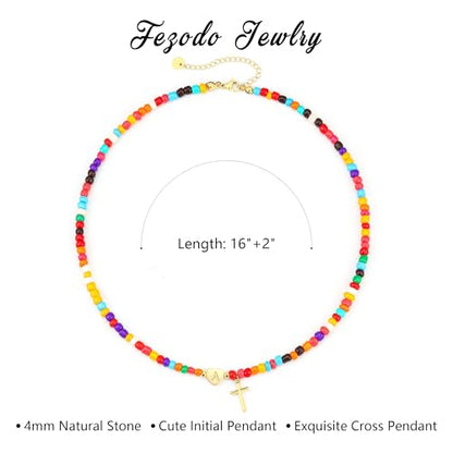18K Gold Plated Colorful Initial Necklaces for Girls Women Kids - color: GOLD-M