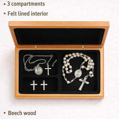 Personalized First Communion Cross Valet Box - Religious Keepsake Box