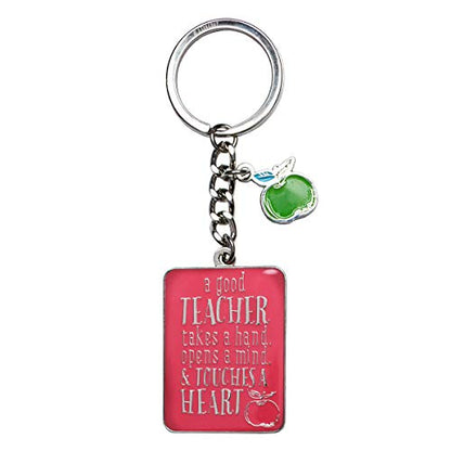 Christian Art Gifts Teacher Appreciation Keychain with Scripture: Inspirational Bible Verse Split Metal Keyring Accessory - color: Pink