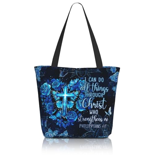 Bible Tote Bags for Women Church Shoulder Bags with zipper Aeathetic Christian Religious Gifts for Women - color: Christian 03