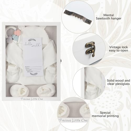 Jetec 12 x 16 Baby Shower Shadow Box Keepsake Frame, White - color: White