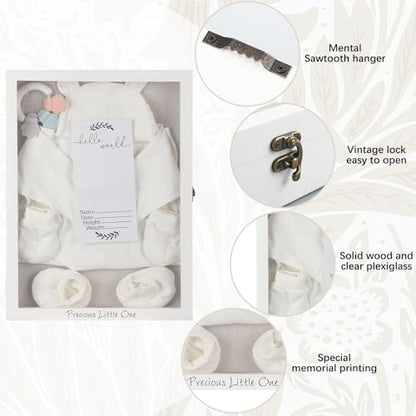 Jetec 12 x 16 Baby Shower Shadow Box Keepsake Frame, White - color: White