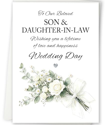 Happy Wedding Card Gifts for Son and Daughter in Law from Dad Mom - color: Mu-377