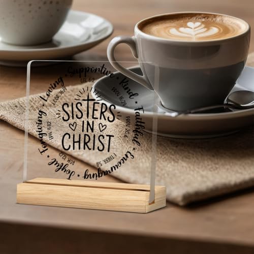 Secret Sister Gifts for Women Christian Acrylic Desk Sign - color: M60A02