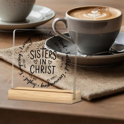 Secret Sister Gifts for Women Christian Acrylic Desk Sign - color: M60A02