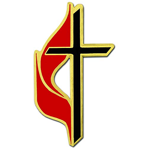 PinMart's Methodist Cross Religious Enamel Lapel Pin - style: 1 Piece