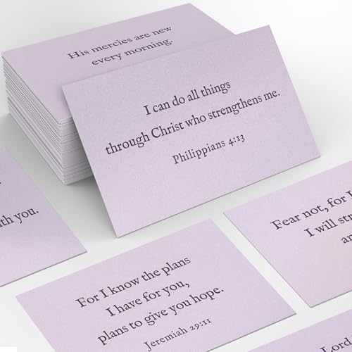 Bible Verse Cards, 60 Scripture Cards with Bible Verses - color: Lavender