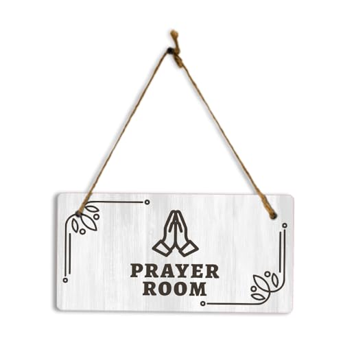 Prayer Room 5x10 Hanging Plus Wall or Door Sign | Religious Rustic Wood Sign
