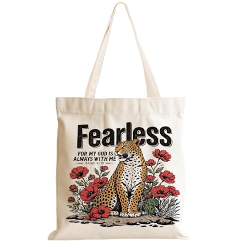 Baseball Soccer Softball Mama Canvas Tote Bag, Christian Tiger Duck Shoulder Bag - color: Fearless 532