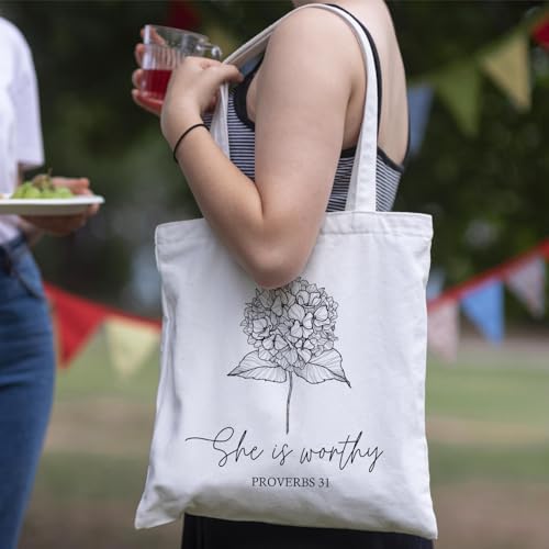 JINYO Christian Canvas Tote Bag, Bible Tote Bags for Women - color: Christian Tote Bag-a