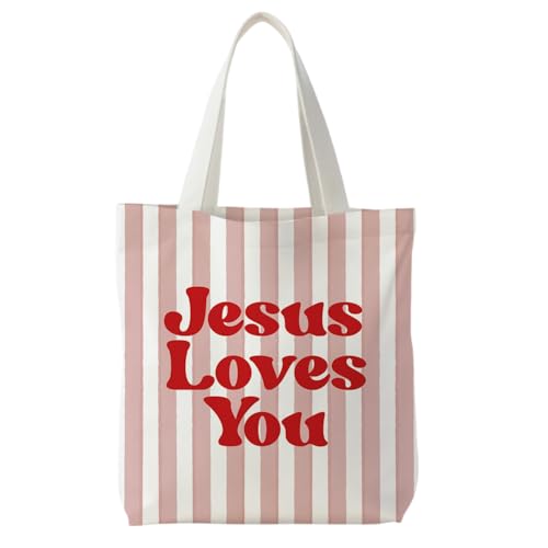 Jesus Christian Tote Bag for Women, Christian Bible Gifts, Religious Reusable Shopping Grocery Bags - color: Christian Bible Verse Tote