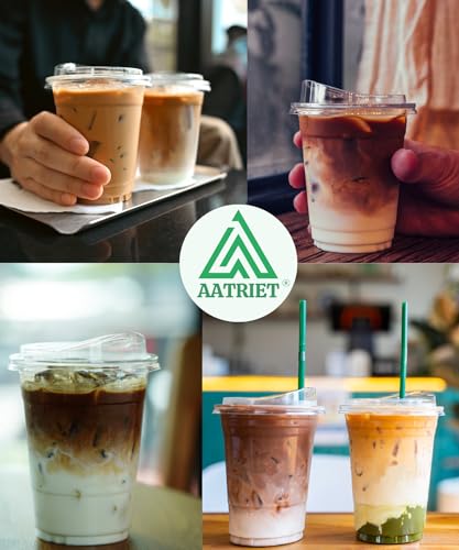 9 oz Clear Plastic Cups with Strawless-Sip-Lids, 25 Sets Disposable Cups Plastic Iced Coffee Cups, To Go Cups with Sip Through Lids for Smoothie, Milkshake, Cold Drinks for Party, Wedding, Event - size: 9 oz Regular