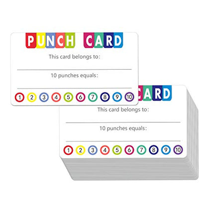 102 PCS Punch Cards Incentive Loyalty Reward Card for Classroom Business (3.5" x 2") - color: White Classic, size: Without hole puncher