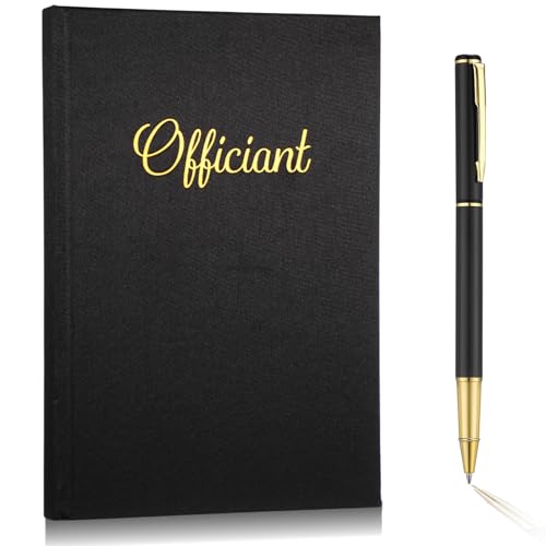 Engrowtic Wedding Officiant Book with Pen 5.25x8.25,Black,Vivid - color: Black, style: Vivid