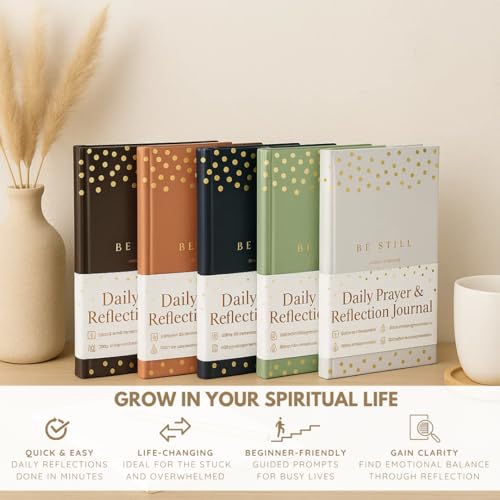 Daily Prayer Journal with Prompts | 90-Day Guided Devotional & Scripture Reflection | Bible Study and Spiritual Growth Tracker | Undated Faith Planner, 5.5x8" - Sage Green Dotted - color: Dotted Sage Green