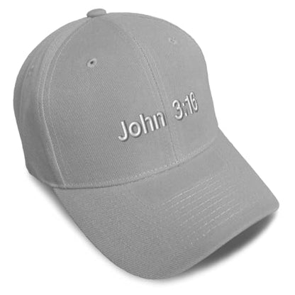 Baseball Caps for Men & Women Embroidered John 3:16 Jesus Christ Christian God Ladies & Men Baseball Hats - color: Gray Design Only