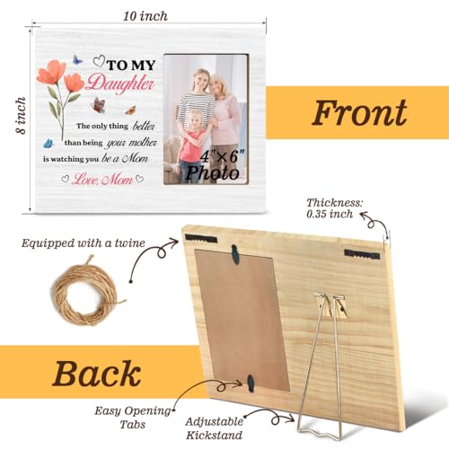 JioJio Chan Daughter Pregnancy Gifts from Mom Picture Frame - 4 x 6 Inch Photo -New Mom Gift For Daughter Engagement - color: white05