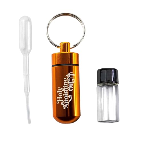 Logos Trading Post Anointing Oil Bottle with Gold Keychain Container - color: Yellow